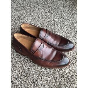 Curatore Men’s Brown Leather Loafers Size 10 Slip-On Dress Shoes